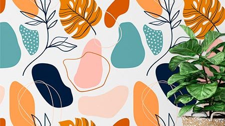 Escritório em Casa com Arte Abstrata